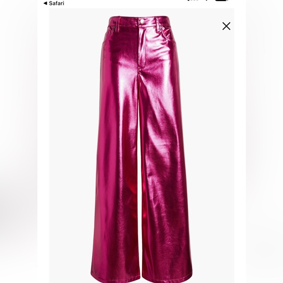 🔵 Metallic Faux Leather Wide Leg Pants BLANK NYC NWT sz 26 - Picture 6 of 14